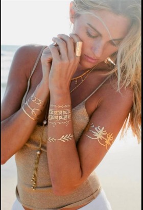 waterproof-Crown-snowflakes-lips-bracelet-body-arts24K-gold-tattoo-flash-metallic-tattoo-temporary-henna-sticker